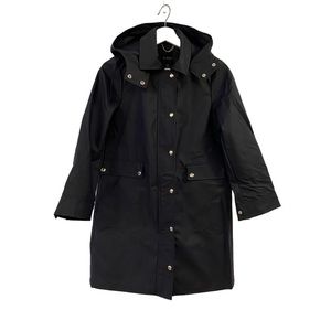 J.Crew Navy Blue Raincoat Jacket Hooded Full Zip AW553 Women’s Size XSP